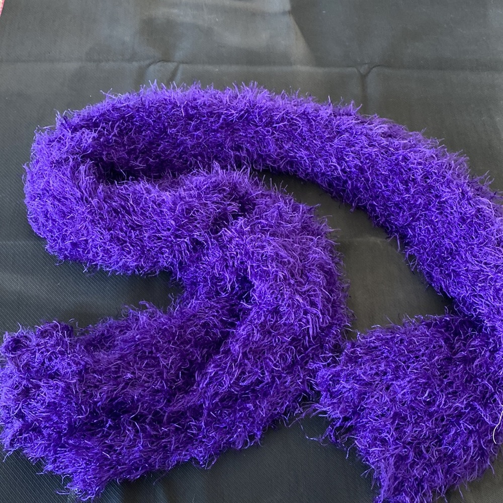 Purple Fuzzy Infinity Scarf - Picture 2 of 3